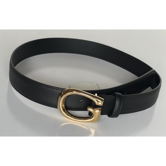 Gucci Selleria G-Buckle Women\'s Leather Belt Black 80/32 IT 655566 NWT